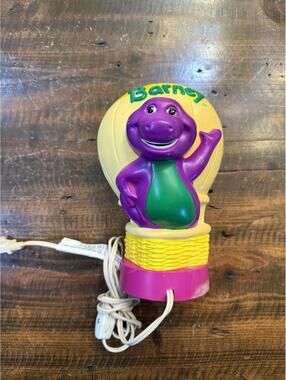 Vintage Barney Purple Dinosaur Plug-In Night Light